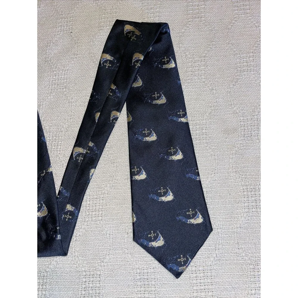 Rivetz Of Boston Men’s Dress Tie Size 54” 4” Blue Compass Business Formal City
